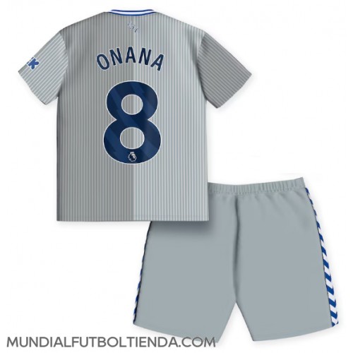 Camiseta Everton Amadou Onana #8 Tercera Equipación Replica 2023-24 para niños mangas cortas (+ Pantalones cortos)